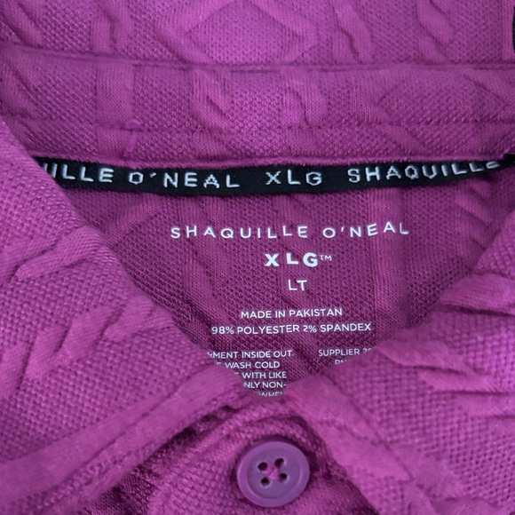 NEW Shaquille O’Neal Magenta Cable Knit Polo - Picture 3 of 5